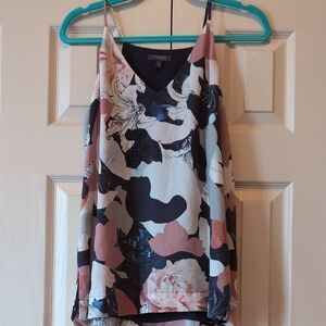 Madison Black and White Asymmetrical Camisole Top